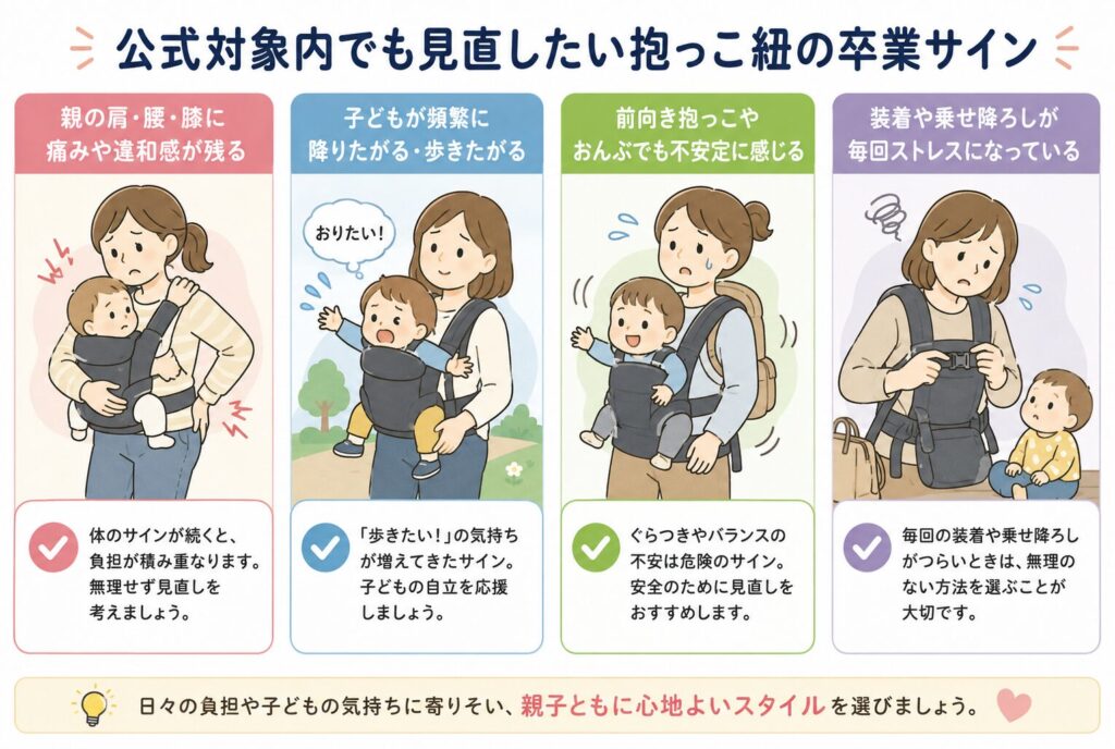 公式対象内でも見直したい抱っこ紐の卒業サイン