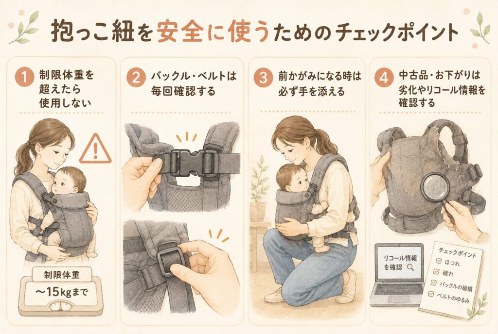 ベビービョルン抱っこ紐を安全に使うためのチェックポイント