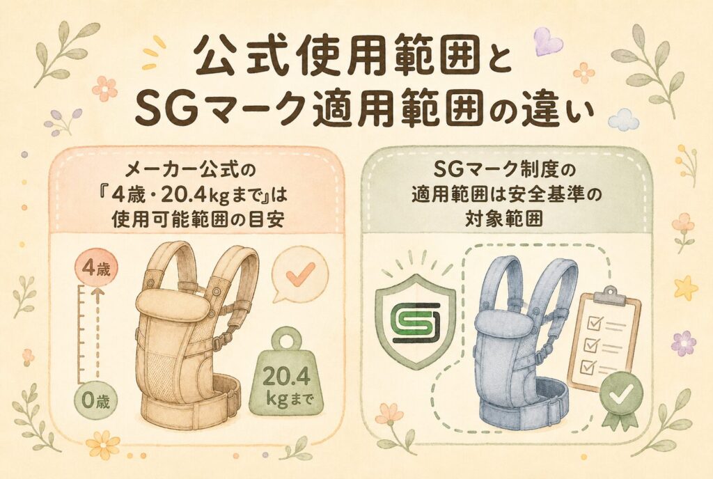 公式使用範囲とSGマーク制度の適用範囲の違い