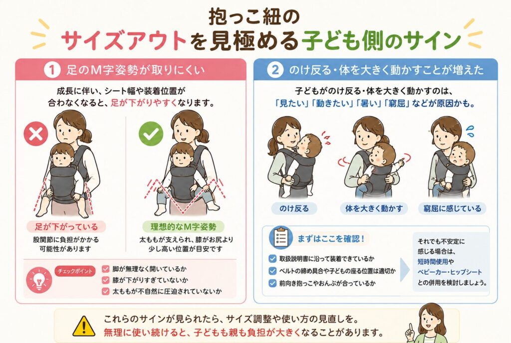 抱っこ紐のサイズアウトを見極める子ども側のサイン