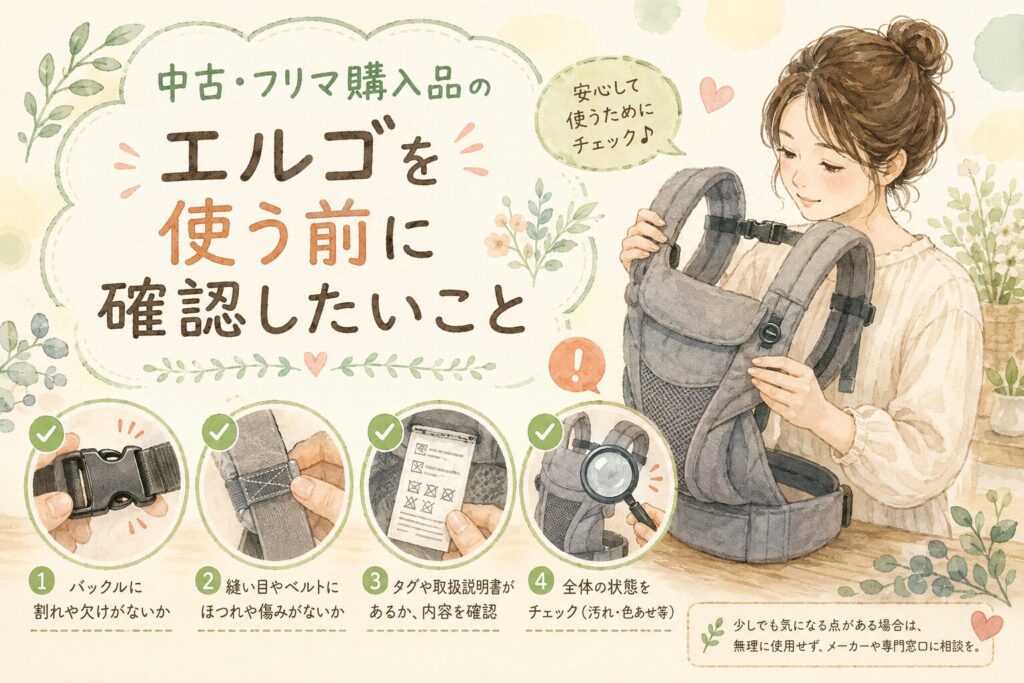 中古・フリマ購入品のエルゴを使う前に確認したいこと