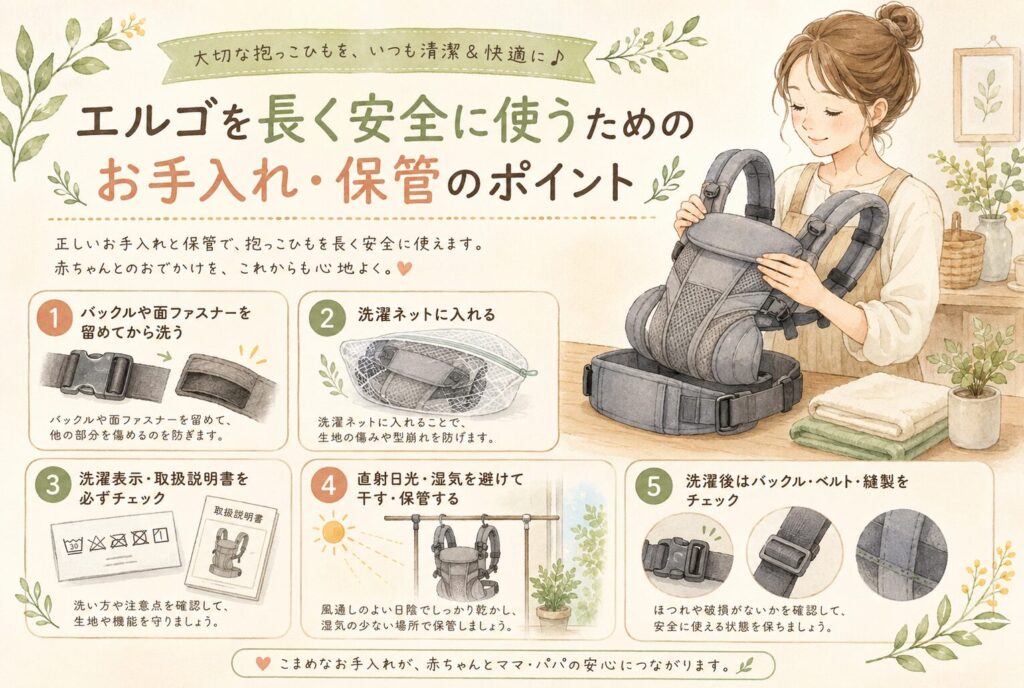エルゴを長く安全に使うためのお手入れ・保管のポイント